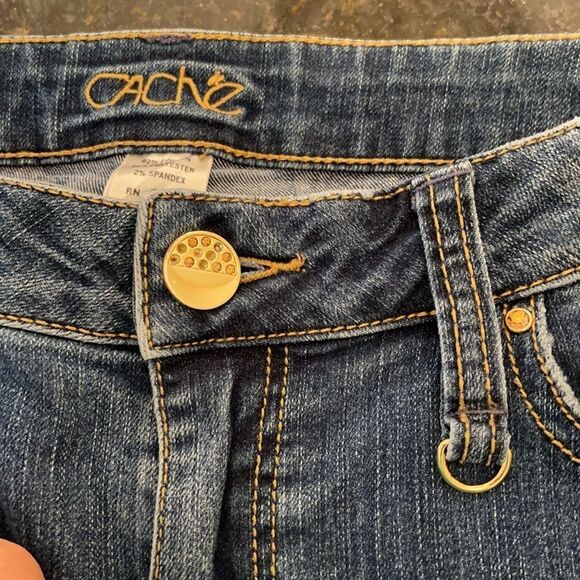 Cache Sz 2 Zipper Jeans So cute!! EUC - Picture 8 of 11
